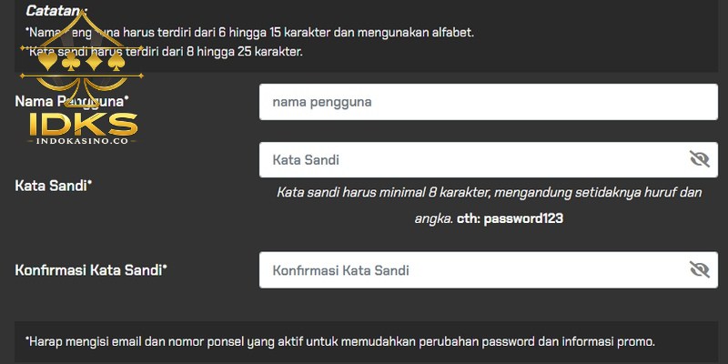 Proses pengisian data pendaftaran yang aman dan cepat di portal Indo 