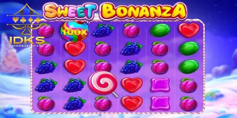 Tampilan antarmuka permainan slot permen manis di perangkat seluler